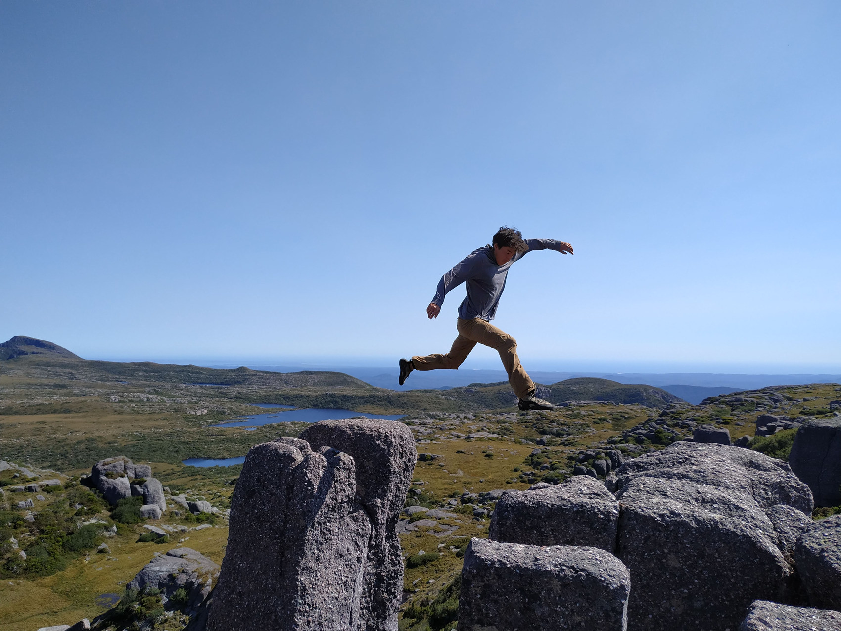 Jumping between rocks