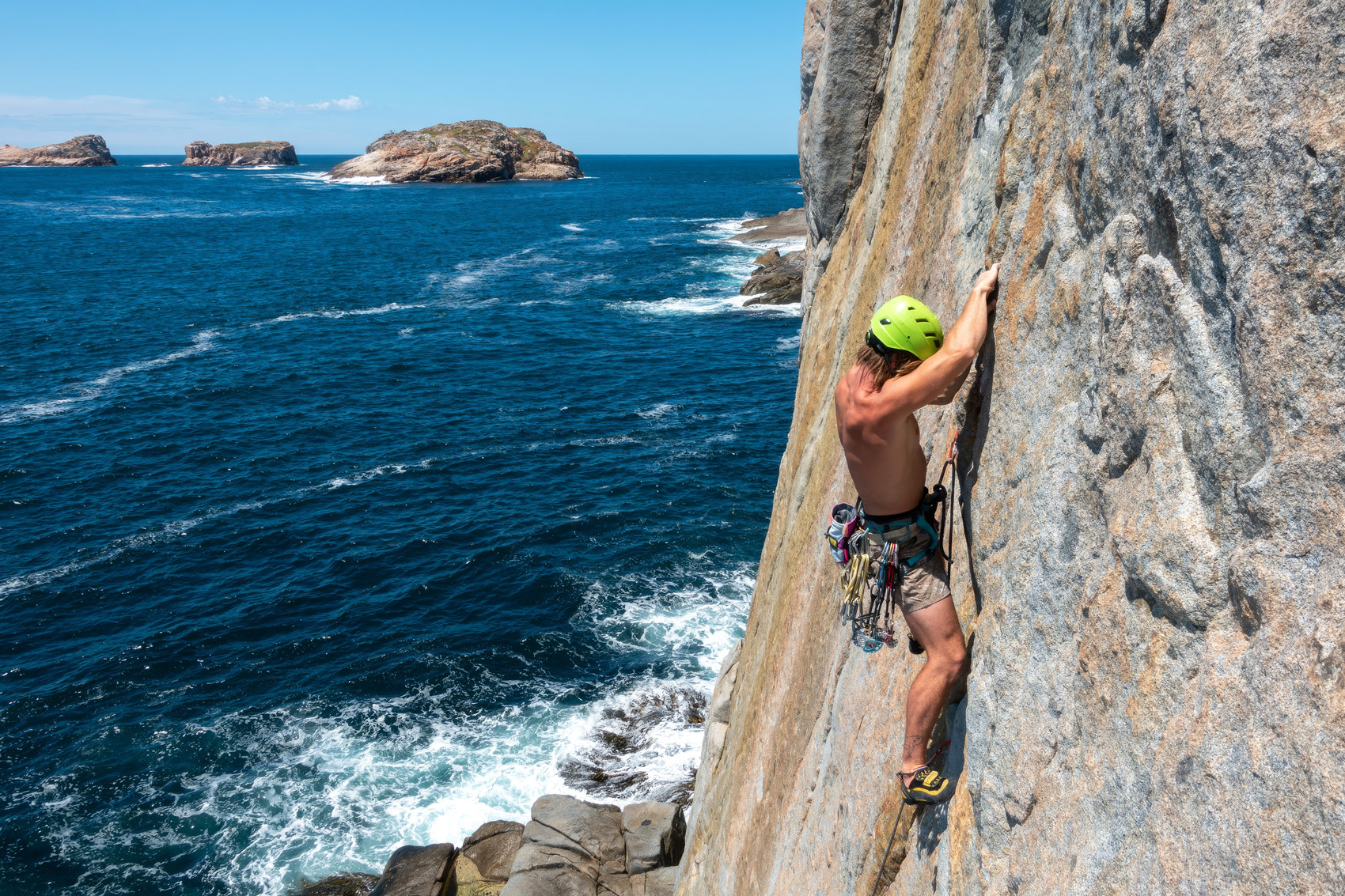 Climber on coastal granite